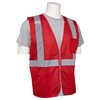 Erb Safety S863P Non-ANSI Mesh Safety Vest, Zip, 3 Pkts, Red, 2X 63259